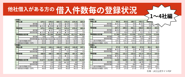 JICCのPDFキャプチャを用いた他社借入件数に関する画像
