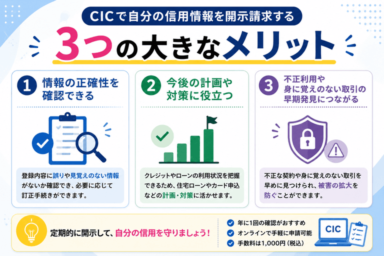 信用情報の開示請求を行う3つのメリット