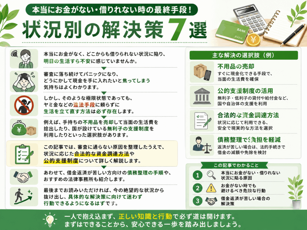 状況別の解決策についての画像