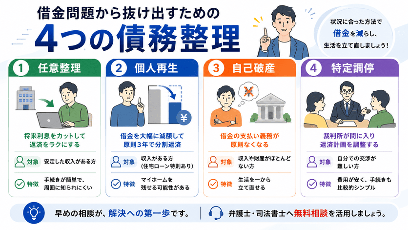 多重債務とは？借金地獄から抜け出す解決策4つと無料相談窓口を解説