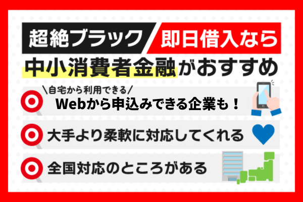 中小消費者金融からの借入のメリットを示した図