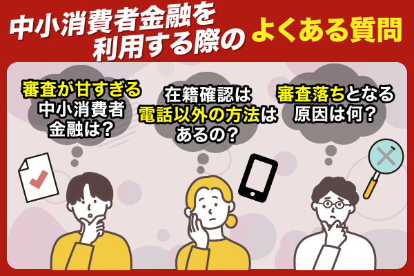 中小消費者金融を利用する際のよくある質問についての列挙型画像
